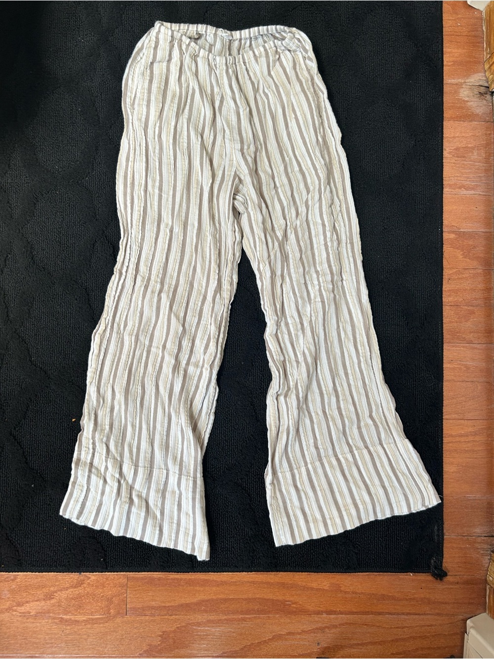 Aerie Linen striped brown pants